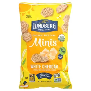 Lundberg Organic Rice Cake Minis, White Cheddar, 5 oz (142 g)