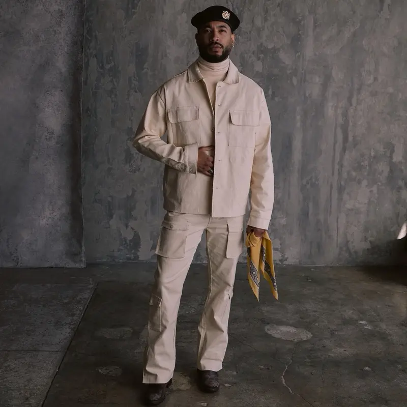 The Dean: Unisex Set Pants Off-White Snaps