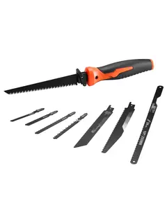 Jab Saw, 6-Inch Keyhole Saw With Soft Grip Handle, 8-In-1 Multi-Blade Set For Drywall And Wood Cutting, Ergonomic D-Handle, Quick-Change Blades, Durable Tool For Renovation Projects, Lightweight And Easy To Use