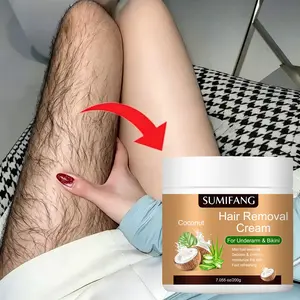 Coconut Smooth Depilatory Cream, Body Care, At Home Hair Removal, Bikini Hair Removal, Suitable for All Skin Types, Gentle Care, Gentle Depilatory Solution, Soothing, Fast Hair Removal, Easy Hair Removal, Refreshing and Non-Sticky, Large Capacity