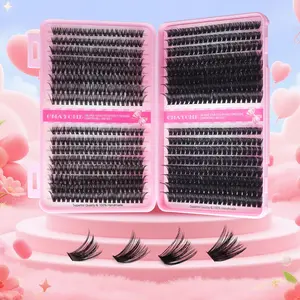 640 Clusters | D-Curl Fluffy Lashes | 10-16mm + Tutorial | DIY Kit w/ Glue & Tweezers | 3D Voluminous & Reusable | Daily, Party, Wedding – Platform Featured Product 💯🎯
