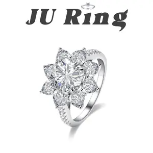 #1 A1 (Flower) 3 ct 925 Sterling Silver Lab-Grown Moisasanite Main Ring Gifts for Women Stacks