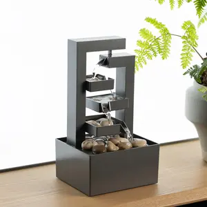 Tabletop Water Fountain | Bedroom & Living Room Decor |Soothing Water Flow, Automatic Pump, Deep Basin & NaturalCobblestones | Indoor Decor for Office, Home & Bedroom|Valentine's for Him artist gift