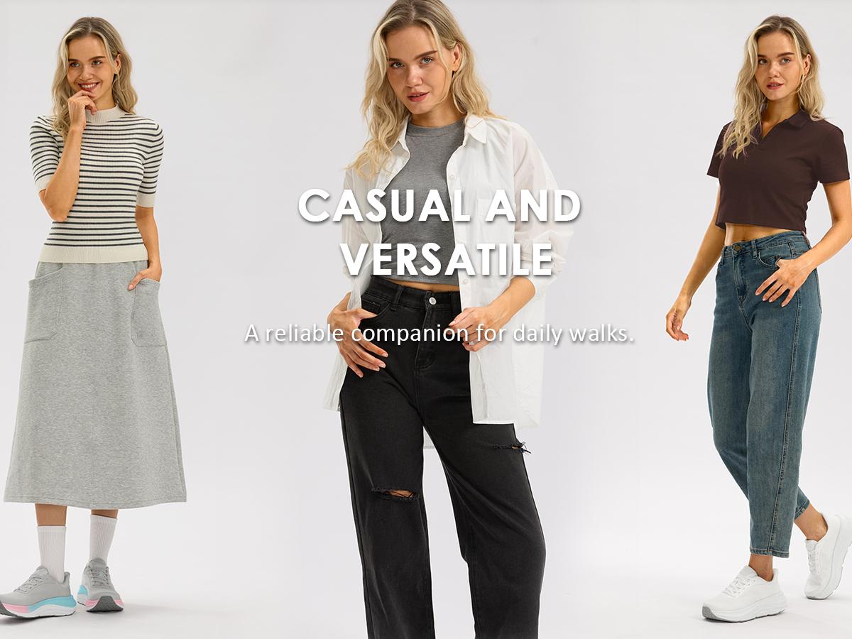 Vilanva Women's Walking Shoes Cushion Running Tennis Shoes Non-Slip Comfortable Workout Gym Sports Athletic Fashion Sneakers