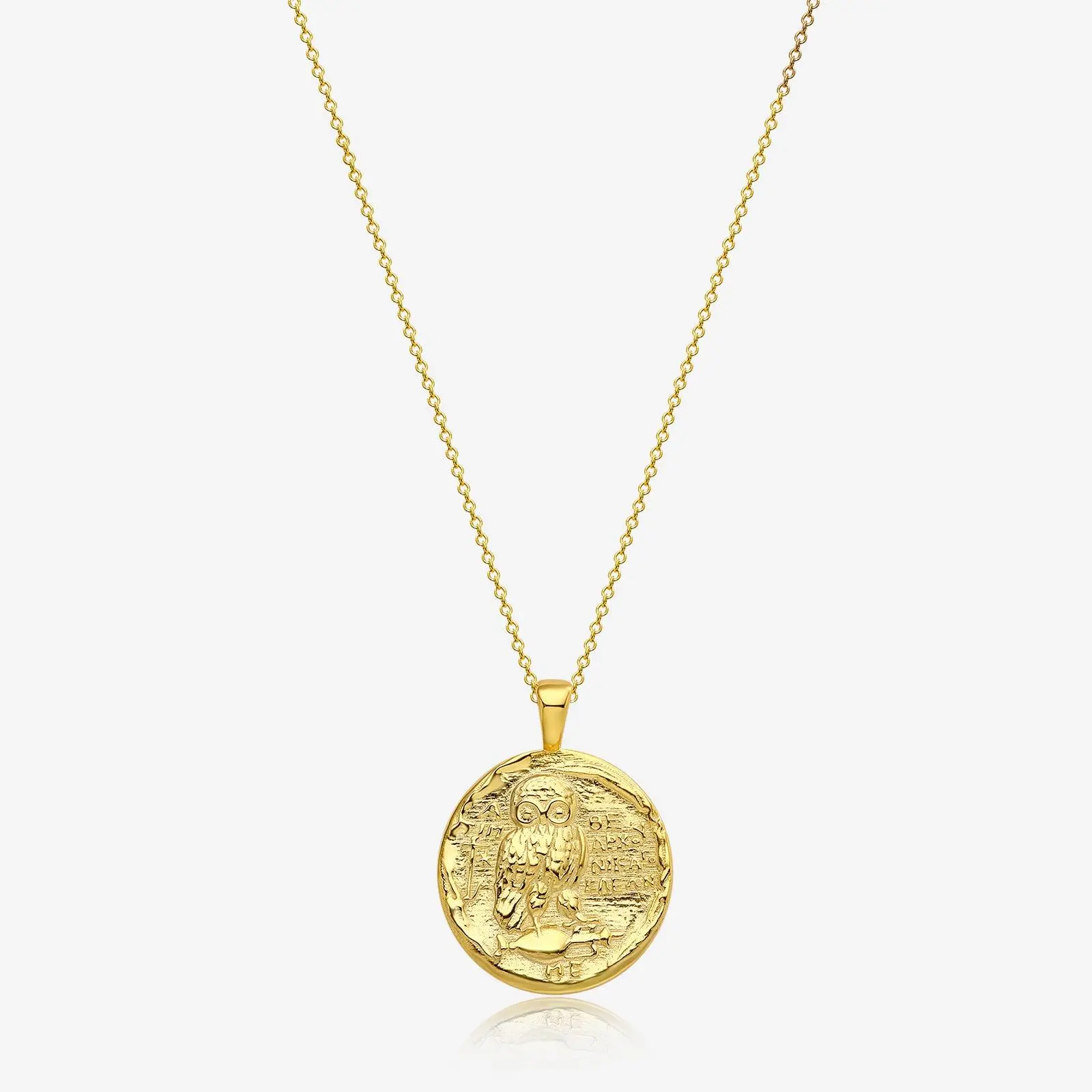 Athena's Owl Greek Coin Necklace