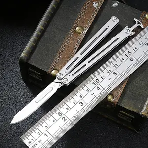 Stainless Steel Foldable Knife, Multi-Purpose Kitchen Cutter, Ideal for Package Unboxing & Fruit Cutting