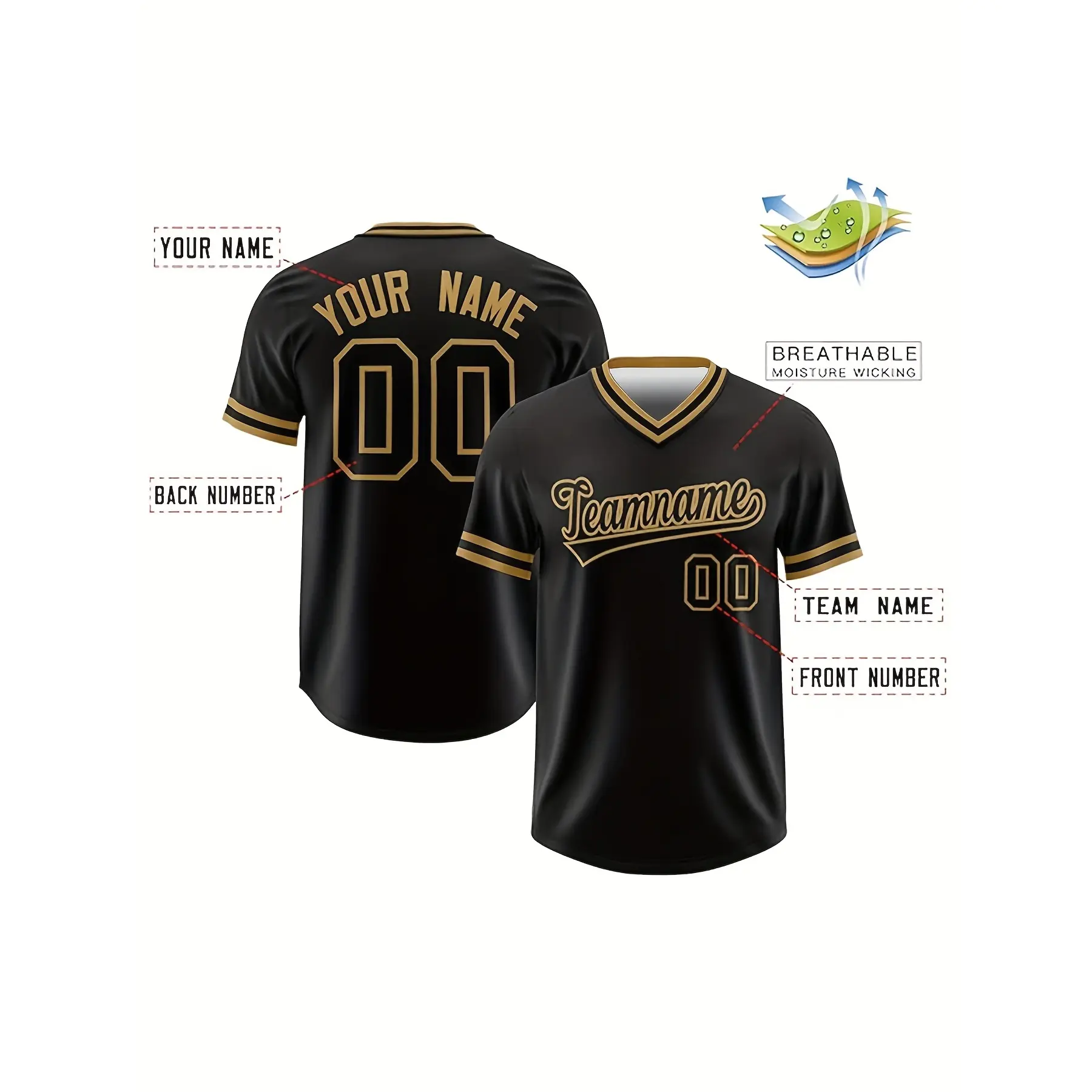 Multi-Size Men's Soccer Jersey [XXS-7XL], V-Neck Cut Mesh Fabric, Personalized Unisex Names & Numbers, Universal Sport Training Wear with Comfortable Fit