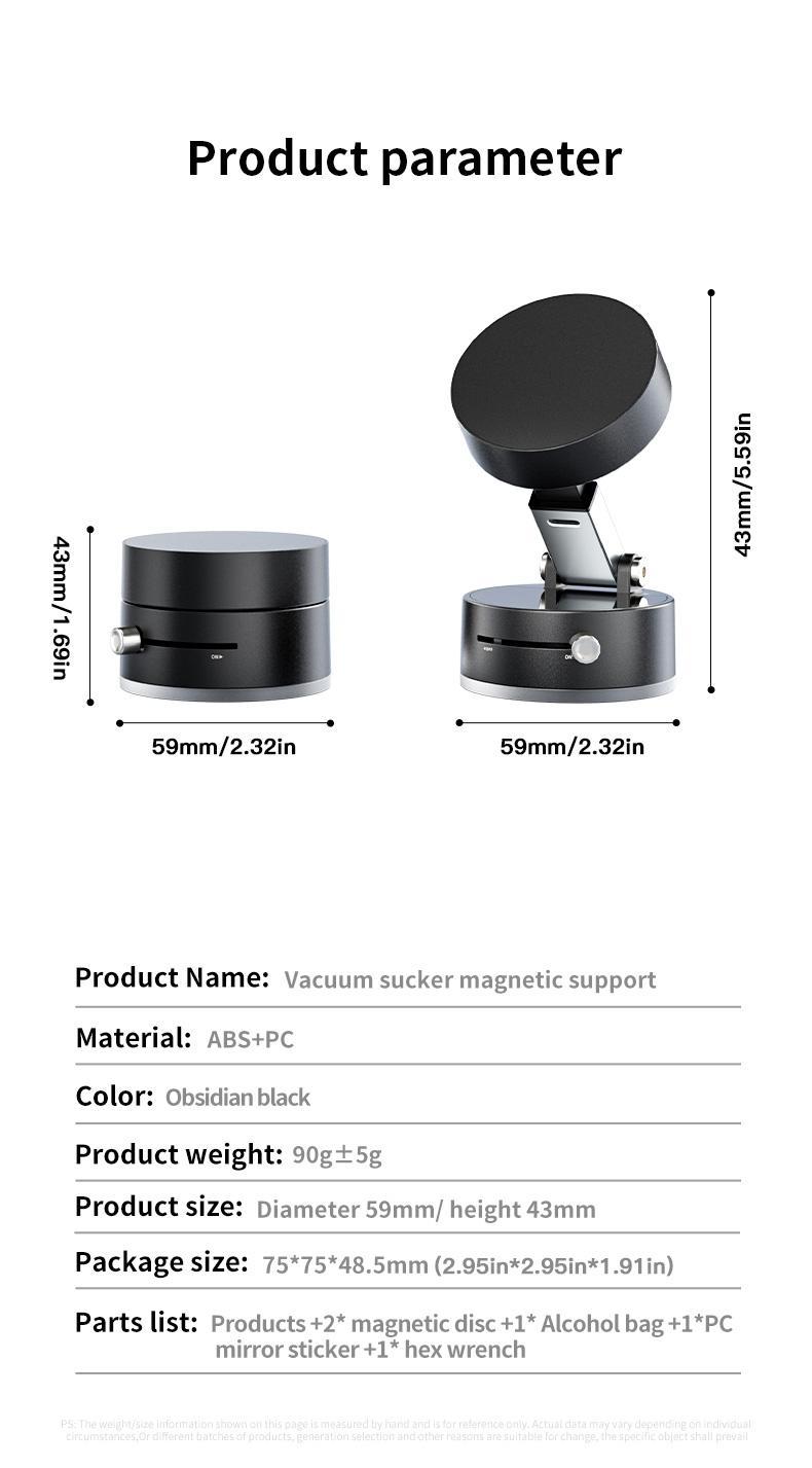Multifunctional Strong Magnetic Vacuum Magnetic Mobile Phone Holder - Strong Magnet, Foldable, Portable, Multi-Scene Use