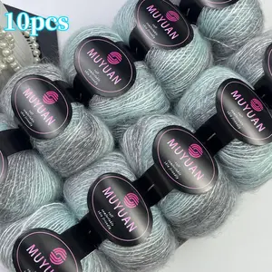 10 Bundles/250g Gradient Segment Dyed Rainbow Angora Hand-knitted Yarn Soft and Skin-friendly Hand-knitted Sweater Socks Crochet DIY Shawl Scarf Yarn