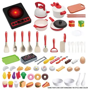 73-Piece Kids Kitchen Toy Set, Boys & Girls Pretend Play Cooking Kit, Play Kitchen Accessories, Includes Pots, Utensils, Food, Learning Gift for Ages 3+, Christmas Present