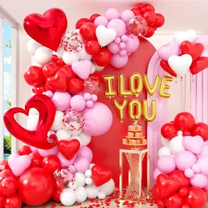 350Pc Valentine's Day Balloon Garland Kit with I Love You and Heart Balloons for Party Decor