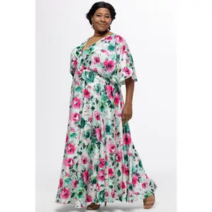 Garden Stroll Curvy Floral Maxi Sleeves