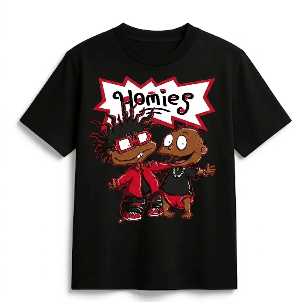 Homies Rugrats Retro Thunder Tee | Vintage Cartoon Graphic T-Shirt | 90s Nickelodeon Streetwear Shirt | Unisex Cotton Tee | Nostalgic Cartoon Fan Gift