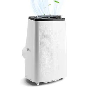 GARVEE 14000 BTU 4-in-1 Portable Air Conditioner with Remote, Fan, and Dehumidifier, Ideal for Rooms up to 750 sq. ft, Features Sleep Mode, 3 Speed Settings, and 1-24 Hour Timers for Optimal Comfort.