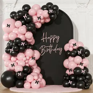 115pcs Latex Balloon Arch Set, Satin Bow for Women's Birthday, Wedding, Baby Shower, Bride Shower Party Decorations