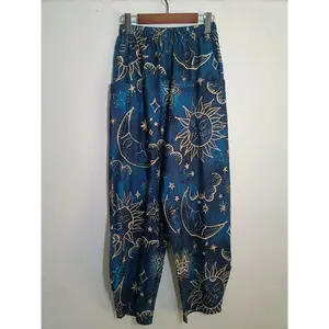 Women's Cute Galaxy Random Print Wide-Leg Pants - Polyester Woven Fabric, All-Seasons Machine Washable Elastic-Free Pants with Pockets, Multi-Size Adult Bottoms, Machine Washable Pants