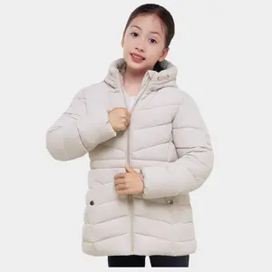 Rokka&Rolla Girls' Long Coat Puffer Jacket-Ivory, size 10-12