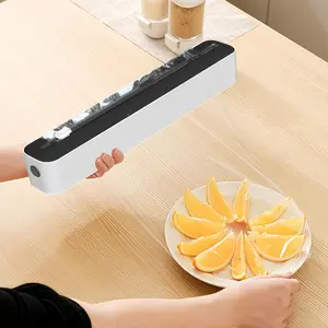 2pcs, Multi-Functional No-Tear Plastic Wrap and Aluminum Foil Dispenser with Built-in Cutter, Non-Food Contact Kitchen Gadget, Fridge-Mountable, Plastic Wrap Cutting Tool