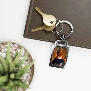 Henry Christophe Portrait Rectangle Photo Keyring | Metal, Haitian Independence Historical Figure