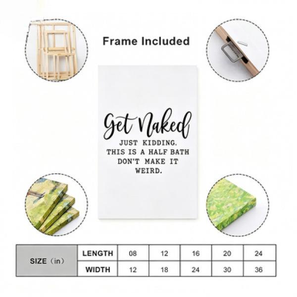 Funny Get Naked Bathroom Sign, Humor Wall Art Decor, Farmhouse Mini Bathroom Sign, Quirky Gift for Home lovely