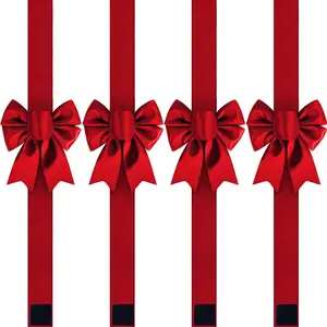 Christmas Cabinet Bows Festive Ribbons Large X-Mas Door Ribbon Party Decorations, Red