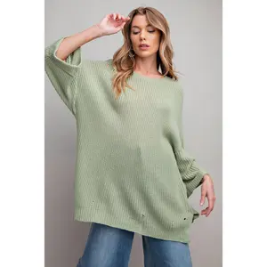 SAGE KNITTED TUNIC SWEATER