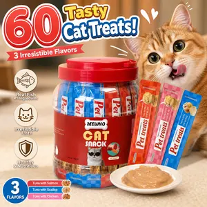MEWNO Lickable Cat Treats,Creamy Puree Cat Snack Tubes,No-Grain Wet Food Topper,High-Moisture Treats for Picky Cats,Kittens,Adults & Seniors