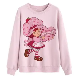 Vintage Strawberry Shortcake Valentine’s Day Sweatshirt, Strawberry Shortcake Happy Valentine's Day Crewneck, Retro 80s Strawberry Shortcake Valentine Sweater