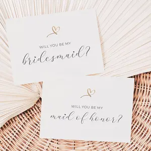 Bridesmaid Cards  Gold Heart