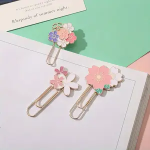 3 Piece Floral Metal Bookmarks Set, Decorative Iron Page Markers, Various Flower Designs, Birthday Gift, Back-To-School Present