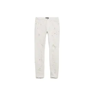 Purple Brand P001 Optic White Paint Blowout Jeans OWPB122