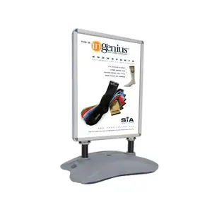 FixtureDisplays® Outdoor Wind Resistant Poster Frame Sign Board Menu Board Sidewalk Marketing Stand 24X32" Graphics Two Sided Snap Frame, Fillable with Sand or Concrete 15304