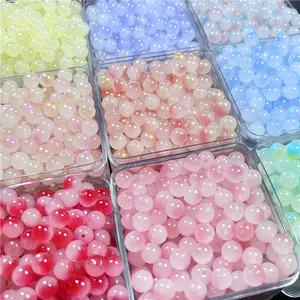 100 Multicolor Glass Beads for Jewelry Making, Transparent Round Beads for Bracelets & Necklaces DIY Projects, Craft Supplies, DIY Mix Beads