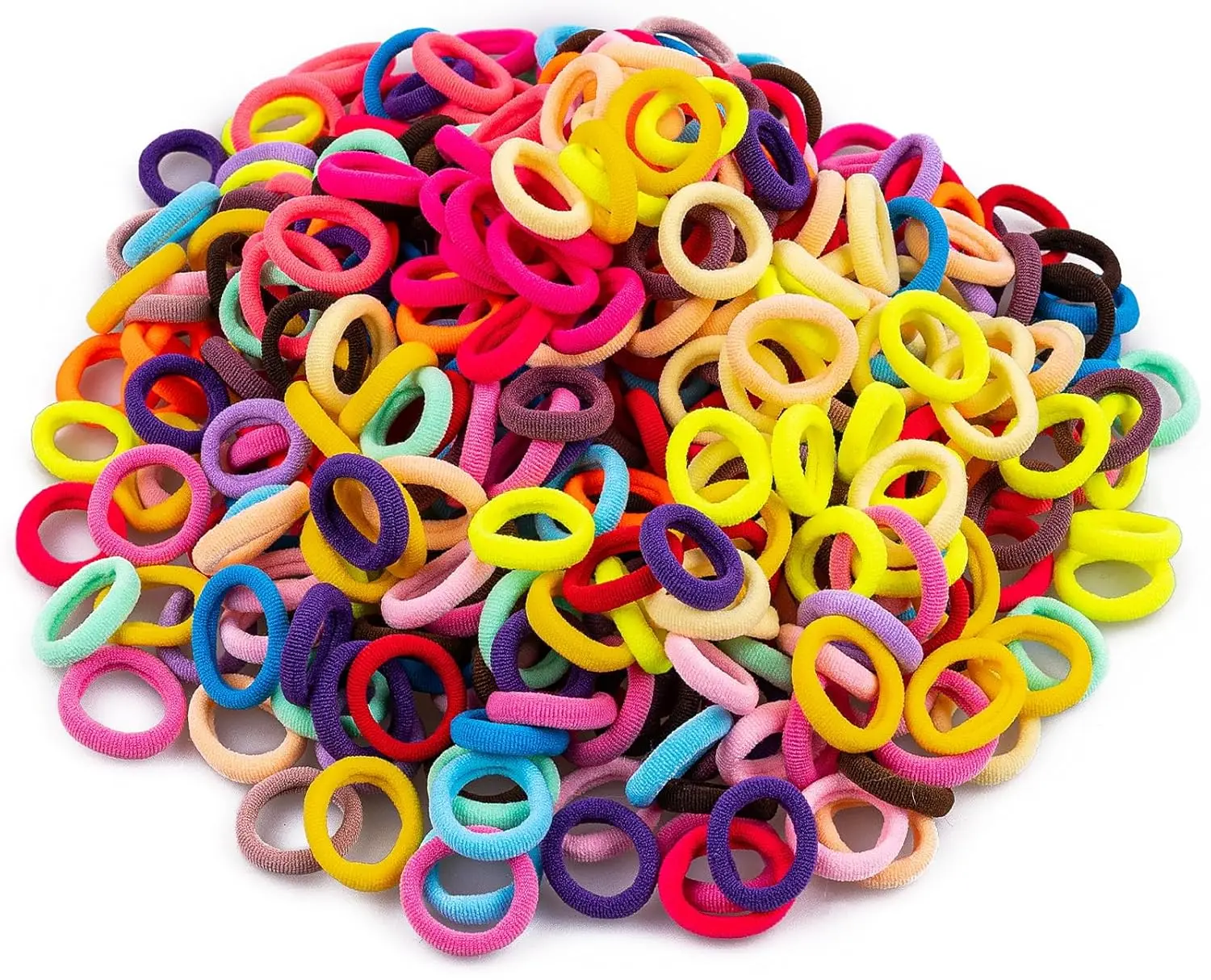 350 PCS Multicolor Cotton Hair Ties – No Crease Small Baby Elastics, Hair Styling Accessories for Girls, Colorful Finger Ponytail Holders, Colorful Hair Accessories