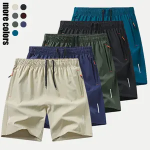 Men's 5-Pack Quick-Dry Athletic Shorts Fashionable Versatile Outdoor Casual Shorts  Zipper pocket suitable for sports, running, and playing ball