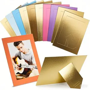 30 Pack DIY Photo Frames with Easels, Colorful 5x7 Cardboard Picture Frames for Classroom Crafts, 10 Rainbow Colors - Reusable, Lightweight, Easy to Assemble