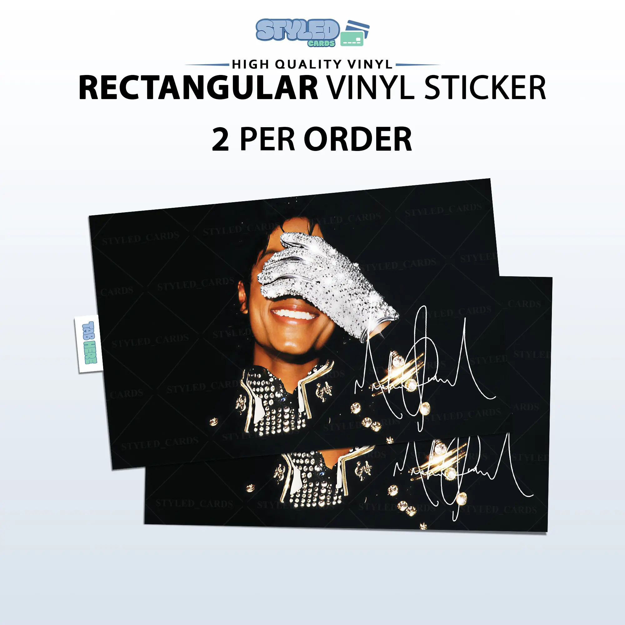 mj rectangular vinyl sticker made with high quality vinyl 2 per order