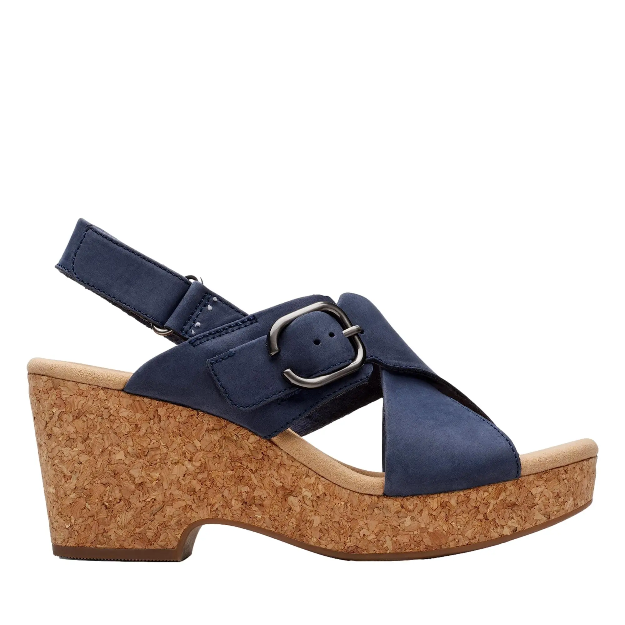 Clarks Giselle Dove Wedge Sandal Navy  26177146 Women's