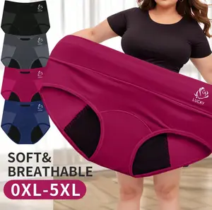 period underwear，underwear for women，thong，panties 4Pcs Women's Plus Size High Waist Physiological Underwear, Leak‑Proof & Soft Comfort Period Briefs underwear for women