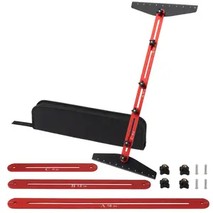 Aluminum Alloy Stair Tread Template Tool - Professional Adjustable Stair GJAHSH Measuring Tool & Gauge Jig - Precise Woodworking Tool for Stairs, Risers, and Shelves - Home Improvement Layout Tool
