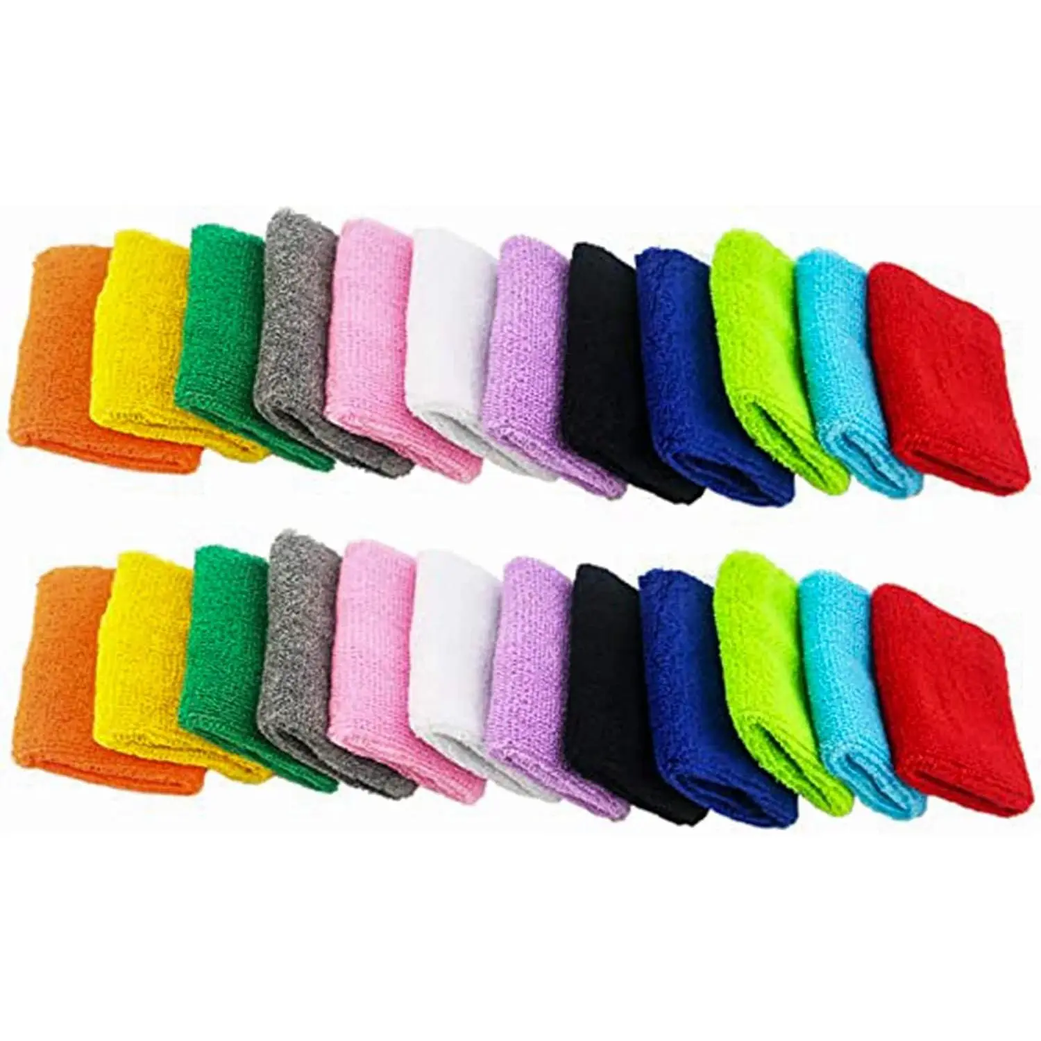 #Summersale 12 Pairs Cotton Sweat Sports Sweatband Basketball Wristband (12 Pairs)
