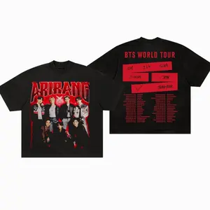 Bangtan Members Arirang Tracklist 2-sides Unisex Heavy Cotton Tee, Bangtan Concert World Tour Merch & Gift 2026, Bangtan 2026 Album Songs Concert Tee MOA