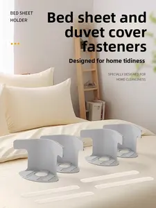 Say Goodbye to Wrinkle Sheets! 4 Pack Sheet Holders with Straps, Heavy Duty Non-Slip Mattress Clips, Universal Bedding Accessories for King, Queen, Full & Twin Beds