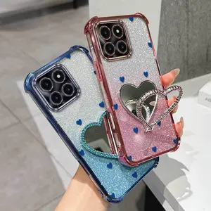 1 Piece Full Blue Heart Suitable For Honor X6a Flexible Non-Slip And Stand Honor X7/X9b/X6C/X6a/X8b/X8a/X7a/X9a/X6b 5G/X8/X6B Edition Phone Case Cover Ideal For Daily Use
