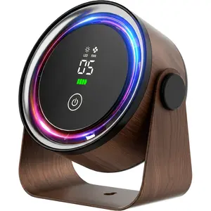 Rechargeable USB Desk Fan for Bedroom, 5 Speeds, 360° Rotation, Wall Mounted Design, Small Portable Table Fan with LED Display, Quiet Personal Desktop Cooling Fan, Adjustable Angle, Long-Lasting Battery, Low Noise, Portable Mini Fan for Home Office