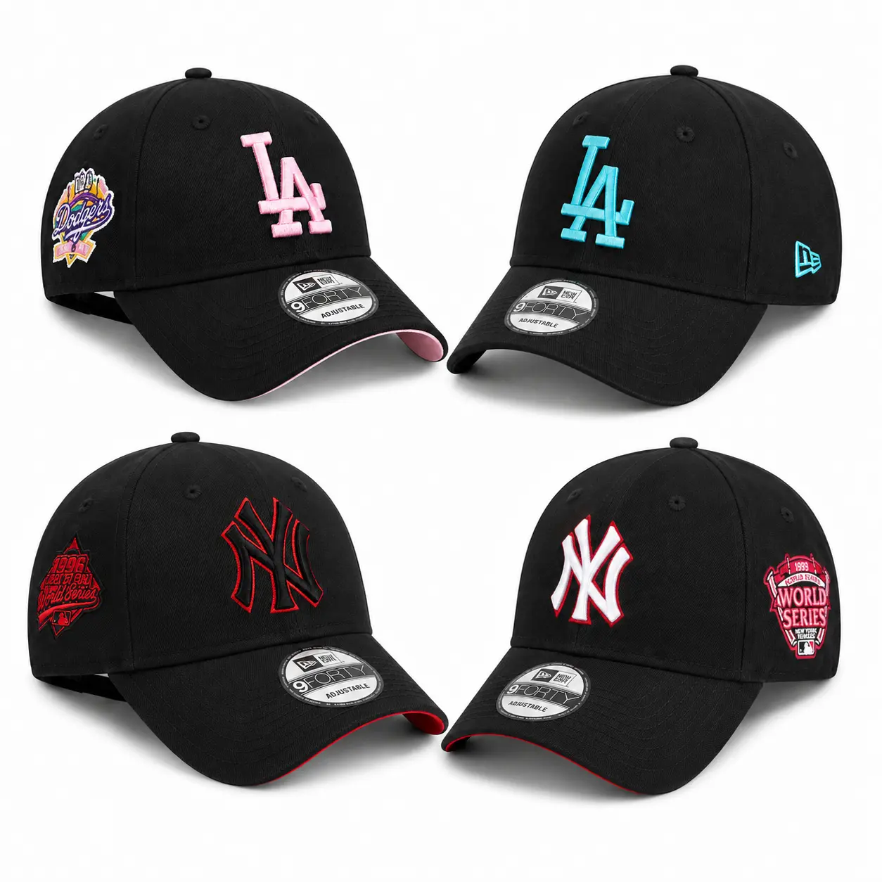 New Era 9FORTY NY Yankees LA Dodgers  Adjustable Cap, MLB Baseball Cap for Women Men, Snapback Style, Curved Brim, Embroidered Team Logo, Back to School 2026,College Campus Streetwear