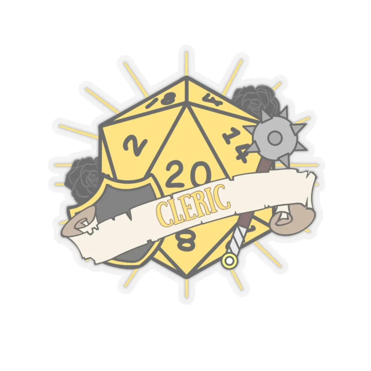 DnD Cleric Class Sticker Dungeons and Dragons Cleric Vinyl Decal | Available in 3 Sizes