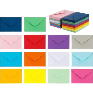 140 Mini Envelopes 14  Colors,Gummed closure,  Card, Business Card Envelopes 4"x 2.7"