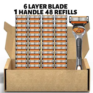 Men's Manual Shaving Kit, Safe Rust-Resistant Blades, Easy Replacement, Washable Premium Material, Classic Men's Grooming Tool