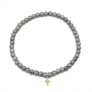 Luxe Cross Bracelet in Light Gray